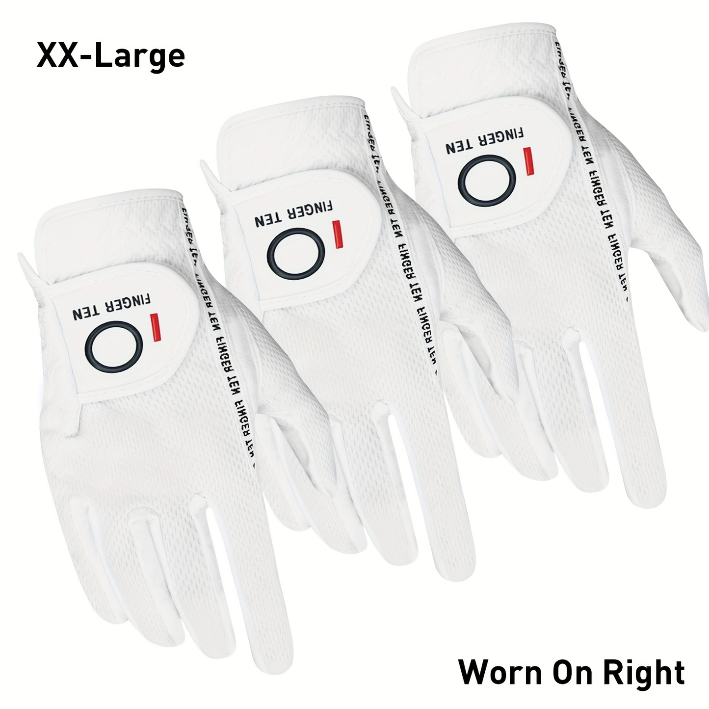 Wet Weather Golf Gloves Rain Grip 3-Pack for Men | Breathable Water-Resistant Golf Gloves for Left & Right Hand – Durable Comfortable Fit in Hot & Wet Conditions (Black, Gray, White | S–3XL)
