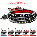 60" Truck Tailgate Light Bar, 108 LED Single Row Light Strip, with Red Running Brake Lights, Turn Signal White, Reverse Light, for Car Truck Additions, Without Battery