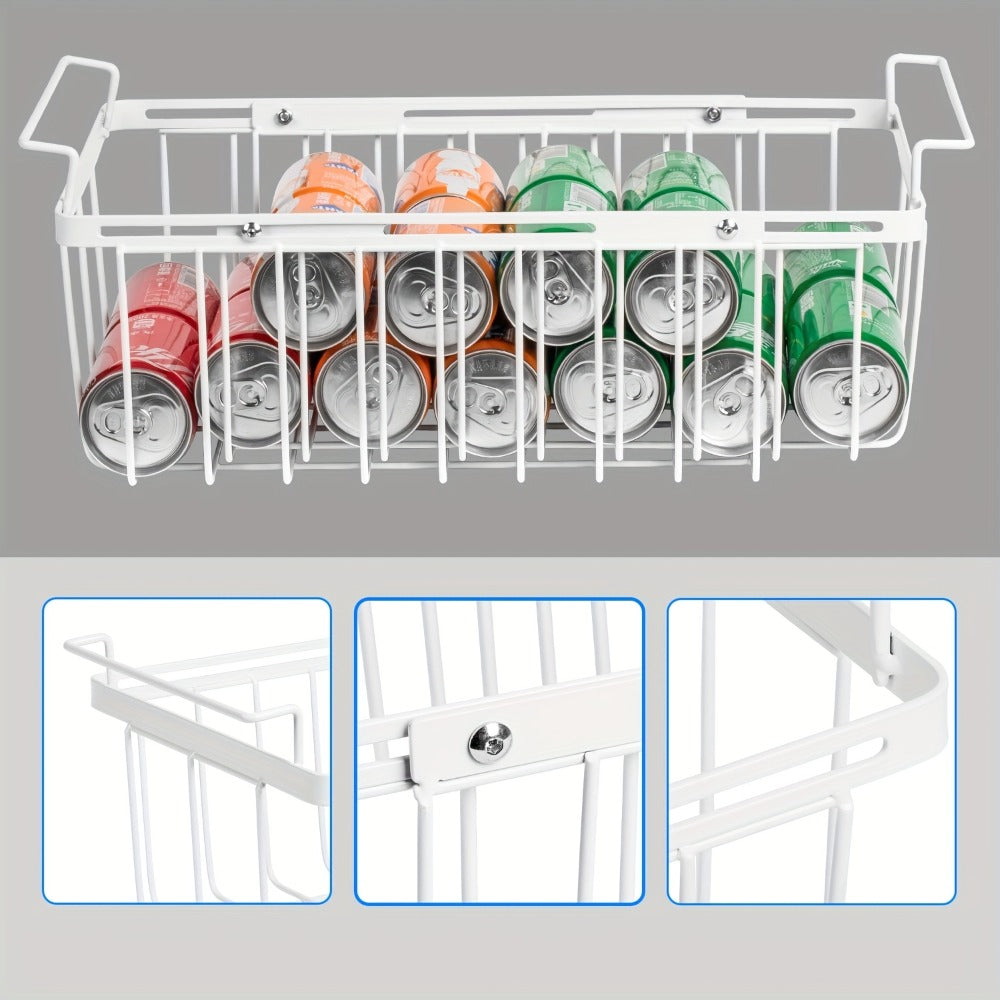 Freezer Organizer Bins, Expandable Chest Freezer Baskets with Hanging Handles – Adjustable Wire Basket 15.6" to 24.3", Heavy-Duty Iron Rust-Proof Deep Freezer Storage for Most Chest Freezers, 2 Pack