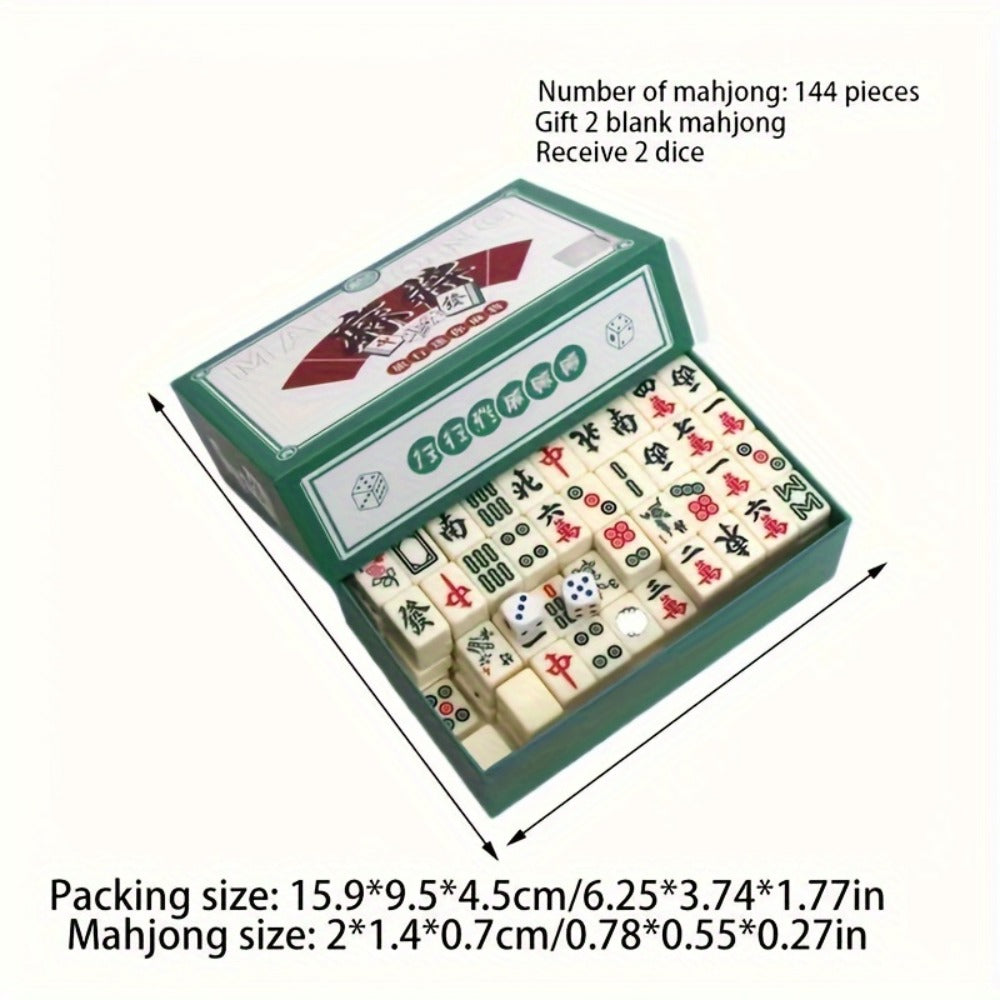 Mini Mahjong Set Portable Travel Size – Authentic Compact Mahjong Game for Family Fun, Logical Thinking & On-The-Go Entertainment, Great Gift for Adults Teens and Families