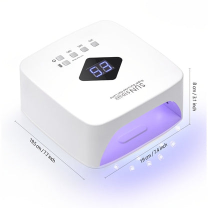 Cordless LED Nail Lamp SUN S10 MAX Rechargeable — 30 LED Lights Auto Sensor 3-Timer LCD Display Professional Gel Nail Dryer for UV Gel Acrylic Base Top Coat, Wireless Nail Light for Salon & Home Manicure