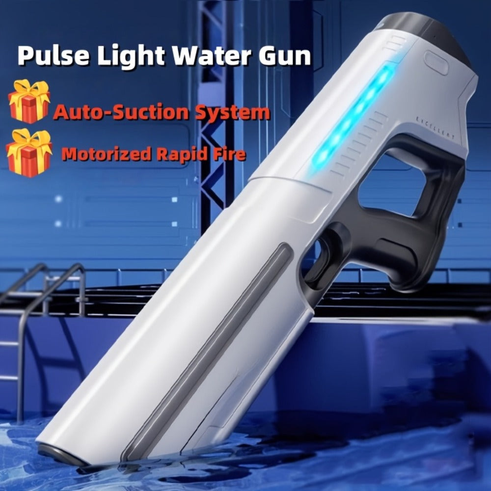 Electric Water Gun for Kids & Adults – LED Pulse Light Auto-Fill USB Rechargeable Squirt Blaster, 40ft Long Range Rapid-Fire, Pool Beach Backyard Summer Toy
