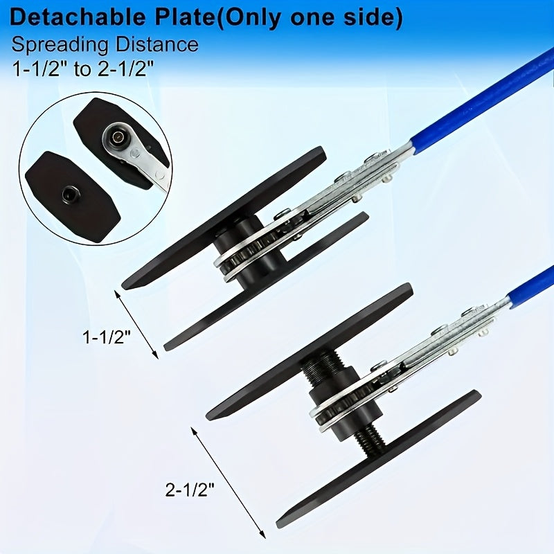 Brake Caliper Piston Compressor & Spreader Tool with 2 Steel Plates & Hooks – Ratcheting Brake Caliper Press for Car Disc Brake Pad Replacement, DIY & Professional Brake Maintenance Kit