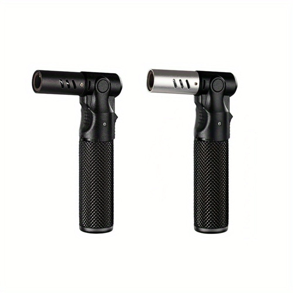 Windproof Torch Lighter – Refillable Jet Flame Butane Lighter with 360° Inverted Ignition, 1800°C High Temp Blowtorch, Flame Size Adjustment, Portable for Camping, BBQ, Welding, Soldering (Butane Not Included)