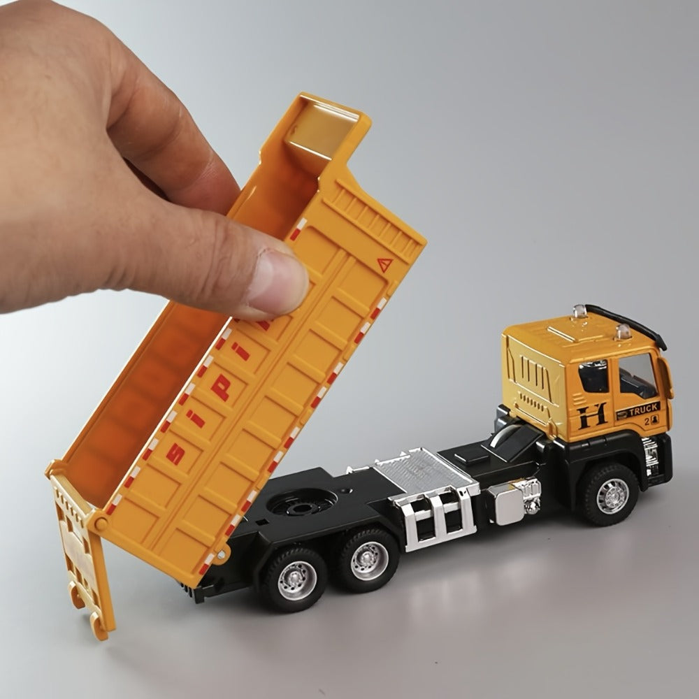 Die-Cast Construction Vehicle Toy Set – Mini Alloy Excavator, Dump Truck, Cement Mixer & Crane Trucks for Toddlers Boys Ages 3+, No Battery Needed, Birthday Christmas Gift