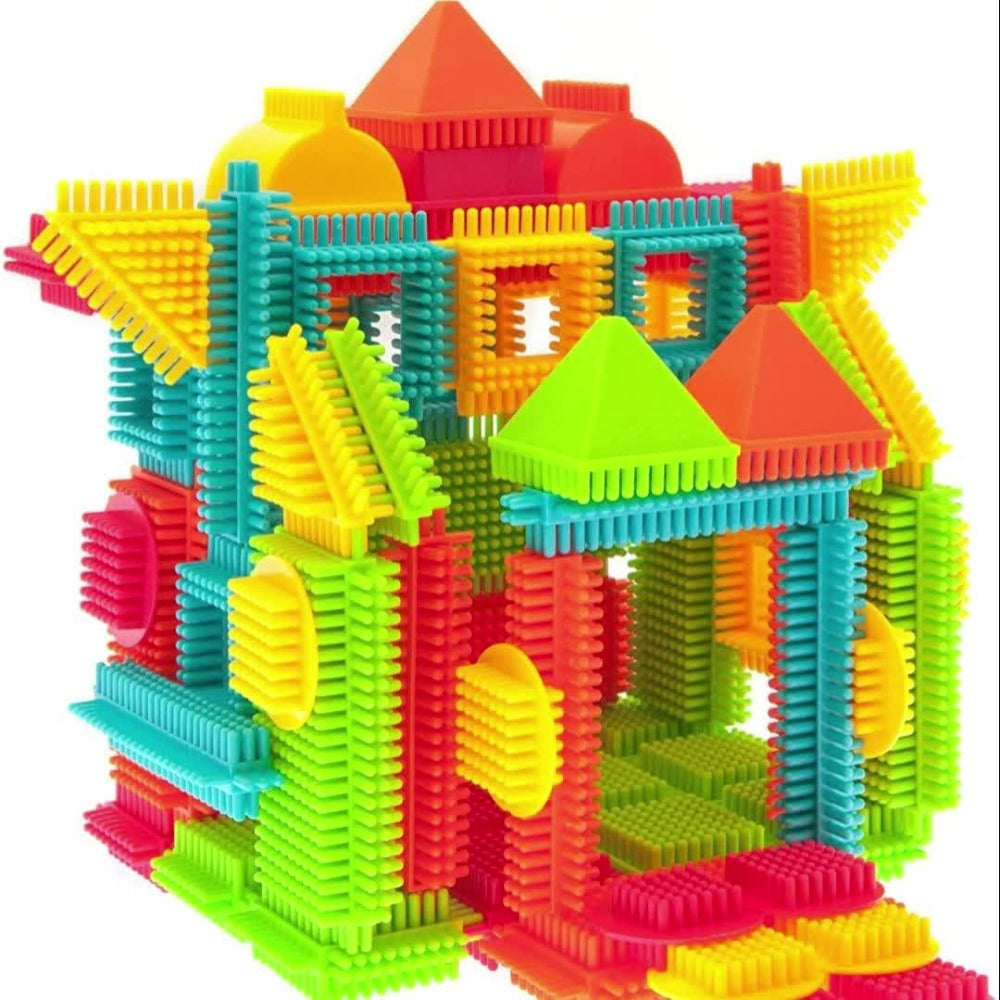 Hedgehog Bristle Blocks for Toddlers 150PCS – Soft Interlocking Brush Building Set, Sensory STEM Learning Toy for Kids Ages 2 3 4 5, Creative Open-Ended Educational Gift for Boys & Girls, Birthday Christmas Holiday