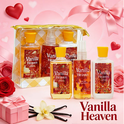 Vanilla Bath & Body Care Gift Set for Women – Shower Gel 3oz + Body Lotion 3oz + Body Mist 3oz | Moisturizing, Refreshing & Deodorizing Spa Gift for Mom, Wife, Sister or Girlfriend
