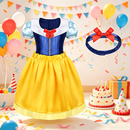Girls Princess Dress Up Costume Set 14pcs – 5 Role Play Outfits with Crowns, Earrings & Storage Box, Toddler Princess Costumes for Girls Ages 3-6, Birthday Gift