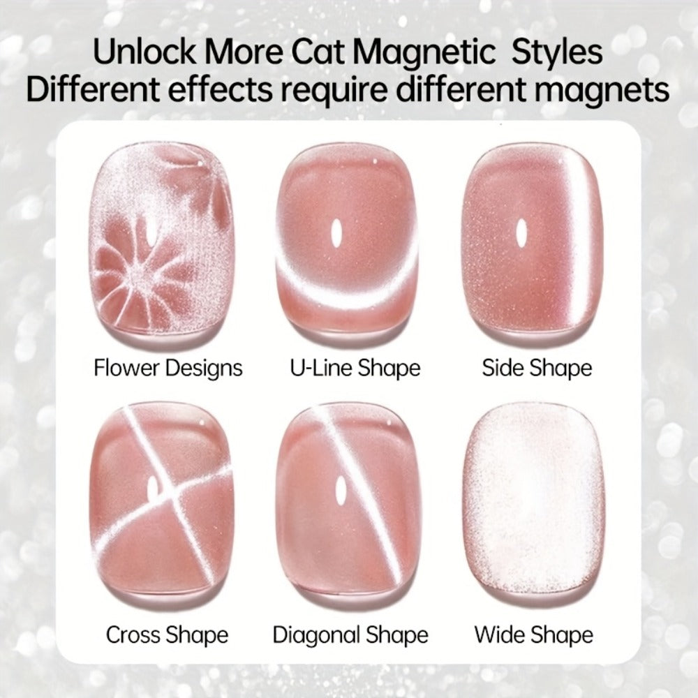 Cat Eye Gel Polish 15ml Plum Bordeaux Magnetic Soak Off UV LED – 3D Light-Shifting Effect Quick Dry Semi-Permanent Long-Lasting Fall Winter Dark Nail Colors for DIY & Salon Nail Art Women
