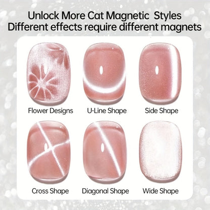 Cat Eye Gel Polish 15ml Plum Bordeaux Magnetic Soak Off UV LED – 3D Light-Shifting Effect Quick Dry Semi-Permanent Long-Lasting Fall Winter Dark Nail Colors for DIY & Salon Nail Art Women