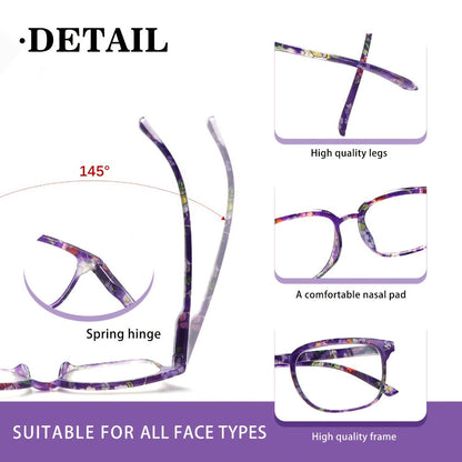 Blue Light Blocking Reading Glasses for Women 5-Pack – Stylish Computer Readers with Spring Hinges, Anti-Blue Light Lenses, Multiple Strengths 1.0–4.0x, Multicolor