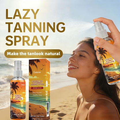 Self Tanning Spray with Coconut Oil 100ml Sunless Tanner for Natural Bronze Glow - Sun-Kissed Complexion Indoor Self Tan Hydrating Nourishing Portable Spray for Women and Men