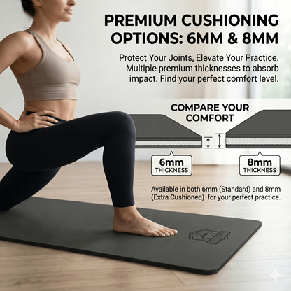 Extra Large Yoga Mat 6mm Thick – Non-Slip TPE Dual-Side Exercise Mat with Carry Bag for Yoga, Pilates, Stretching & Home Workouts – Multiple Sizes & Colors
