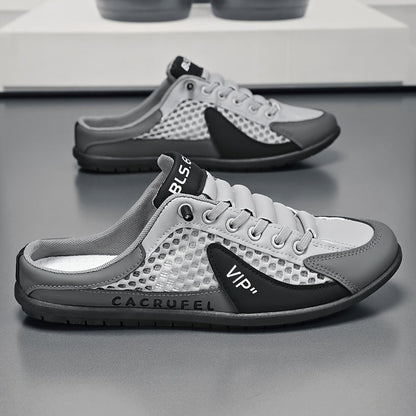 Men's Lightweight Slip-On Sneakers - Cushioned Insole and Fabric Upper