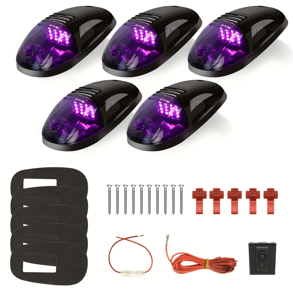 5pcs/Set 16/24 LED Roof Marker Light Bulbs, 12V Super Bright, Sturdy Construction, Easy Wiring Harness Replacement, Fits 2003-2018 1500 2500 3500 4500 5500 Pickup Trucks, Without Battery