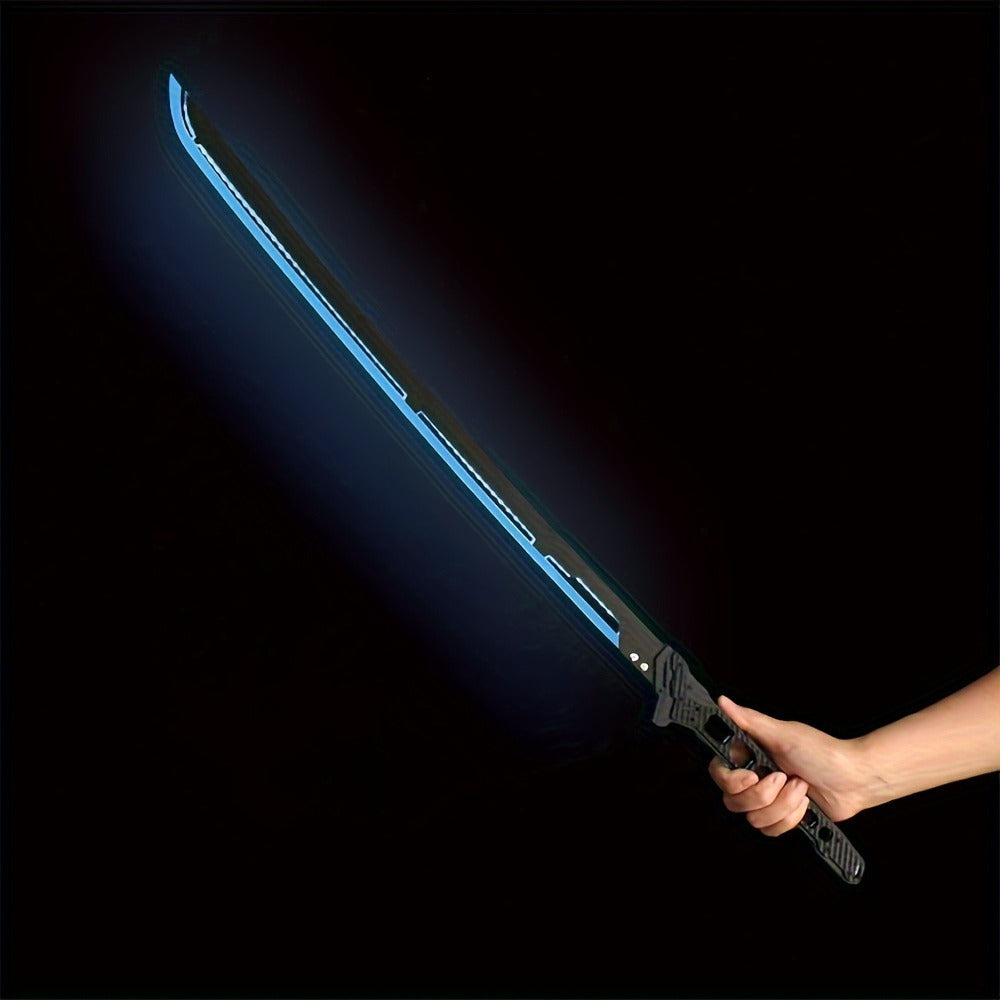 LED Samurai Sword Cyberpunk Glowing Katana 80cm – Acrylic Light-Up Blade for Halloween Costume Party Cosplay Sci-Fi Anime Props, Rechargeable Cool Gift for Teens & Adults, 5 Colors