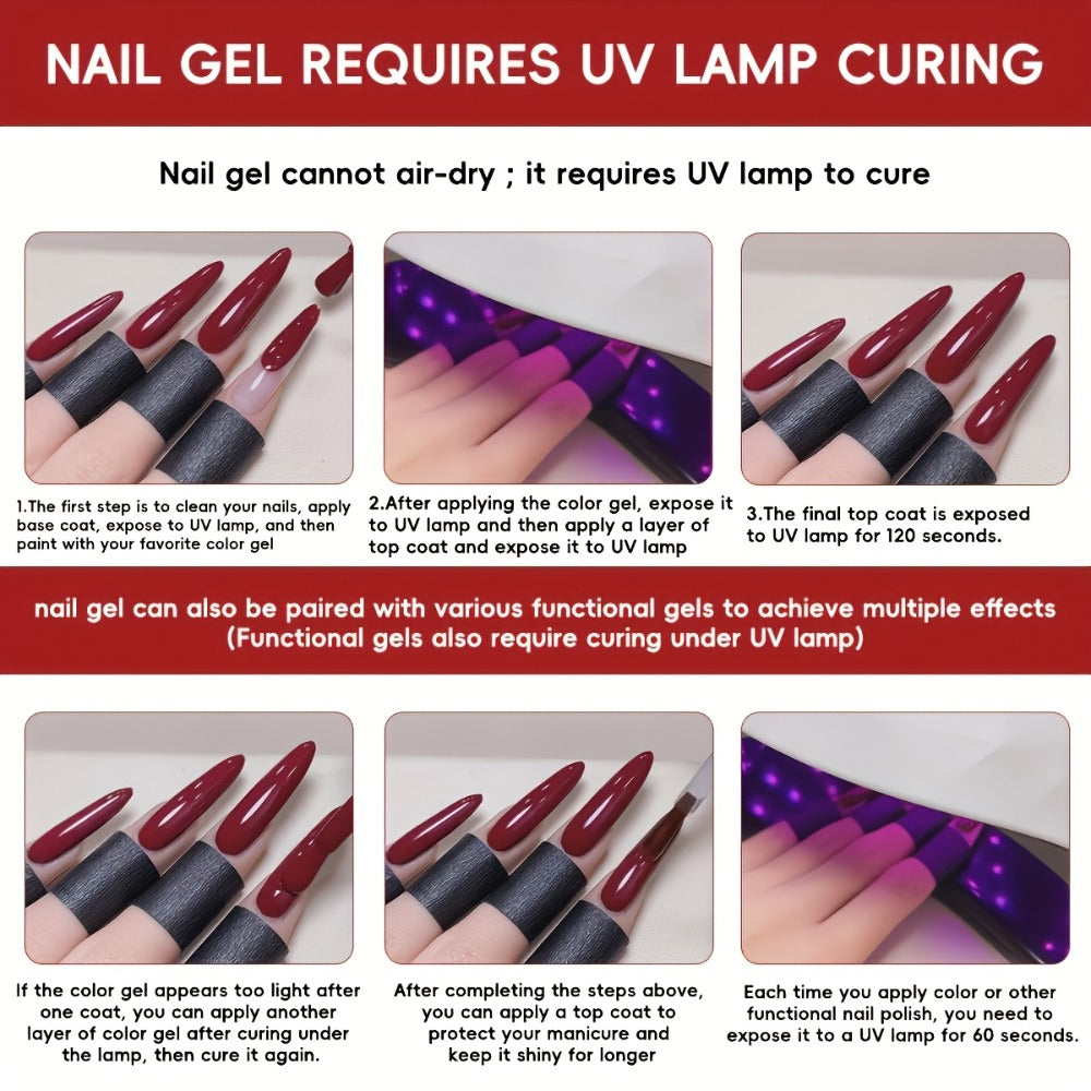 Holographic Rainbow Candy Gel Nail Polish Set 6 Colors 15ml - Semi-Permanent Soak Off LED UV Long Lasting Glossy Macaroon Finish Photo Frame Bottle Spring Summer Nail Art Kit for Women 0.51oz Each