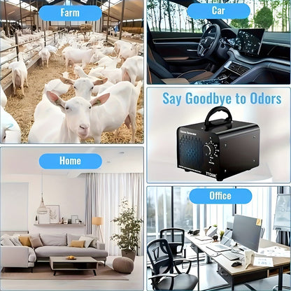 Ozone Generator 40,000mg/h Commercial Odor Eliminator | O3 Ionizer Air Purifier Deodorizer with Timer for Home, Bedroom, Office & Car | Removes Smoke, Pet, Paint & Cooking Odors | Black