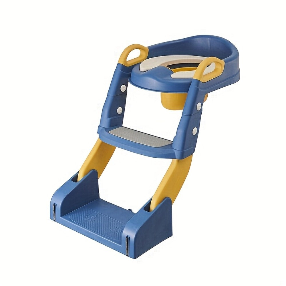 Potty Training Toilet Seat with Ladder – 2-in-1 Toddler Toilet Seat & Step Stool, Foldable Kids Potty Chair with Anti-Slip Pad, Splash Guard & Wide Double Pedal, for Boys & Girls