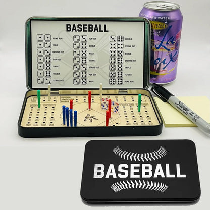 Sports Travel Board Game Set – Portable Wooden Baseball Softball Football Finger Dice Tabletop Game for Family Game Night, Parties & Kids Adults