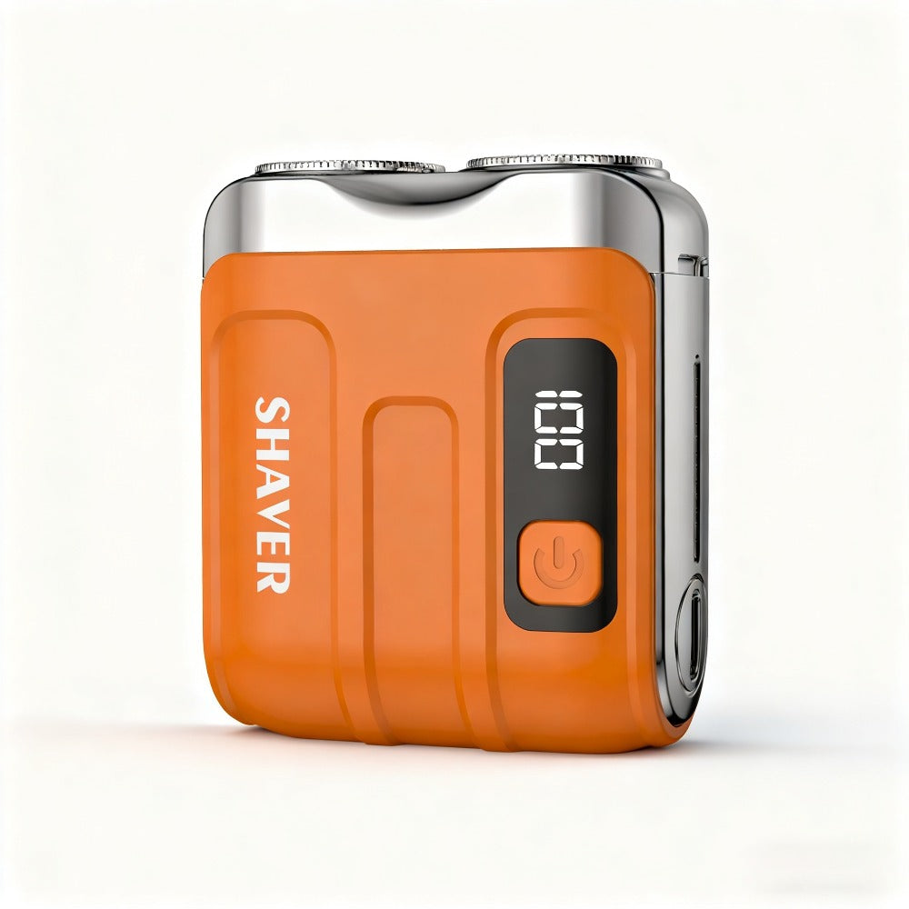 Portable Mini Electric Rotary Shaver for Men — USB Rechargeable Dual Head Cordless Razor, One-Button Operation, Long Battery Life, Pocket Size for Travel Home Gym, Gift for Him