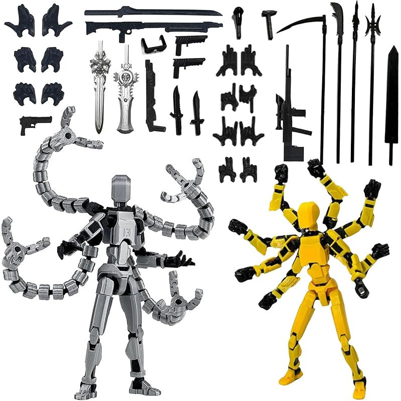3D Printed Action Figure Set 2pcs T13 – 5.5 Inch Assembled Collectible Desktop Ornament Toy Figures for Game Enthusiasts, Shelf Decor & Gift, Multiple Color Options