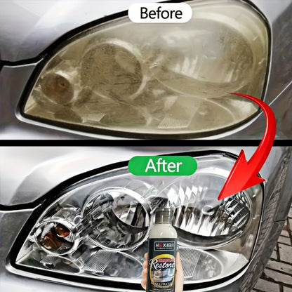 Car Headlight Restoration Fluid 8.5oz – Removes Yellowing, Oxidation & Haze | Crystal Coating Refurbishment Agent for Plastic Headlamp Lenses | Treats 6-10 Headlights