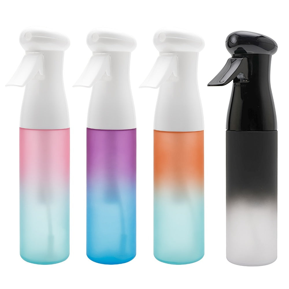 Fine Mist Spray Bottle 300ml 10oz Refillable Fragrance-Free Plastic Sprayer for Hair Styling Salon Barber Gardening Plant Watering Cleaning Gradient Black Pink Purple