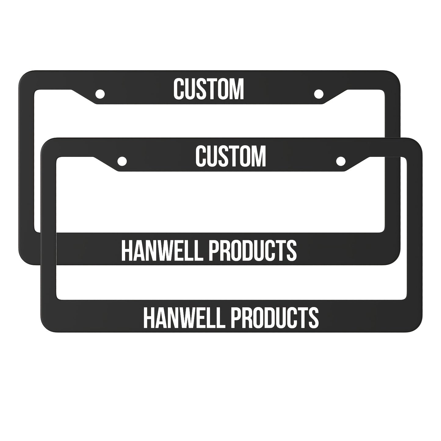 Custom License Plate Frame – 6 Font Styles, Heavy-Duty Weather-Resistant Car Tag Holder, Personalized Front & Rear License Plate Border Cover