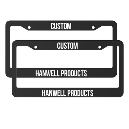 Custom License Plate Frame – 6 Font Styles, Heavy-Duty Weather-Resistant Car Tag Holder, Personalized Front & Rear License Plate Border Cover