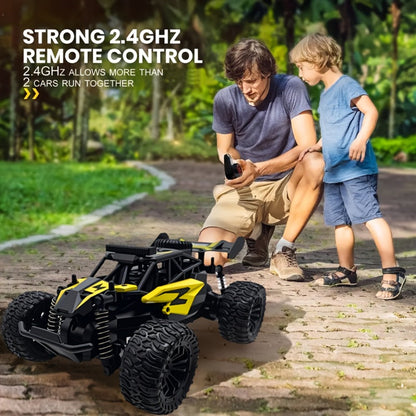 RC Monster Truck 1:18 Scale Alloy 2.4GHz Off-Road Remote Control Car with LED Headlights & All-Terrain Tires, High Speed 33KM/H – Birthday Gift for Kids Boys Girls Adults Ages 6+