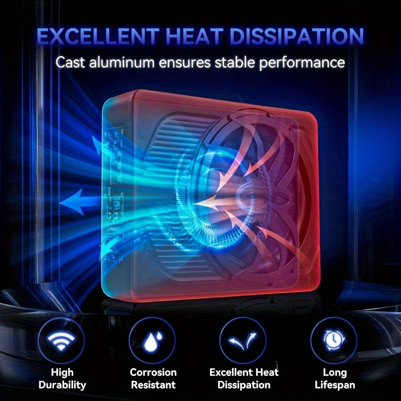 KELUNEGLO 10" 1200W Slim Under-Seat Powered Sub W/ Wiring, Built-in Amp & Blue LED, Halloween Audio, Subwoofer with Built in Amp, Subwoofer Amplificado Para Auto, Under Seat Subwoofer, Subwoofer Car Audio, 10inch Subwoofer