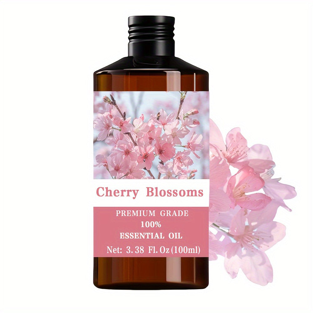 Cherry Blossom Essential Oil 100% Pure Therapeutic Grade Moisturizing Aromatherapy Diffuser – Skin Hair Nail Care Massage Relaxation Meditation Gift for Men Women 100ml 3.38oz