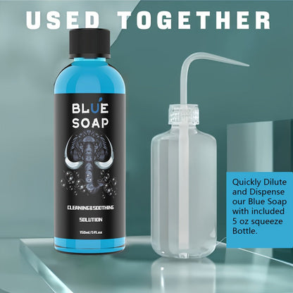 Tattoo Green Soap Kit Cleansing Solution with Squeeze Bottle – Green and Blue Tattoo Soap for Artists, Safe Color Foam Moisturizing Formula, Tattoo Supplies and Accessories Multiple Sizes