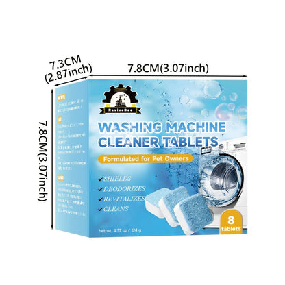 Washing Machine Cleaner Tablets Deep Cleaning Descaler for HE Front Loader Top Load Washer Septic Safe Deodorizer Removes Odor Residue Drum & Tub Seal Cleaner 16 24 32 40 Packs Bulk Value