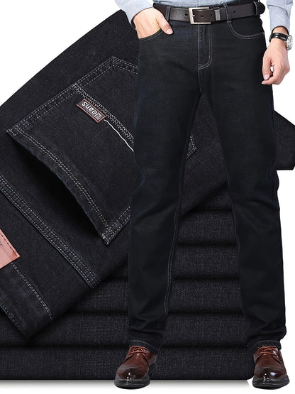 Men's Straight Leg Jeans - Black Denim Clean Finish Weekend