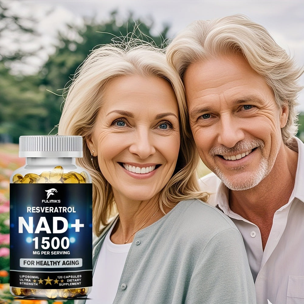 NAD+ Supplement Capsules with Resveratrol – Cellular Energy, Anti-Aging & Daily Vitality Support for Women & Men, 120 Capsules 60-Day Supply by FULIMIKS