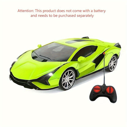 High-Speed Drift RC Car 1:24 Scale with LED Lights 4-Channel Simulation Model Remote Control Car for Kids Boys Girls – Green Blue Black Red Black, Birthday Christmas Halloween Gift Ages 6+