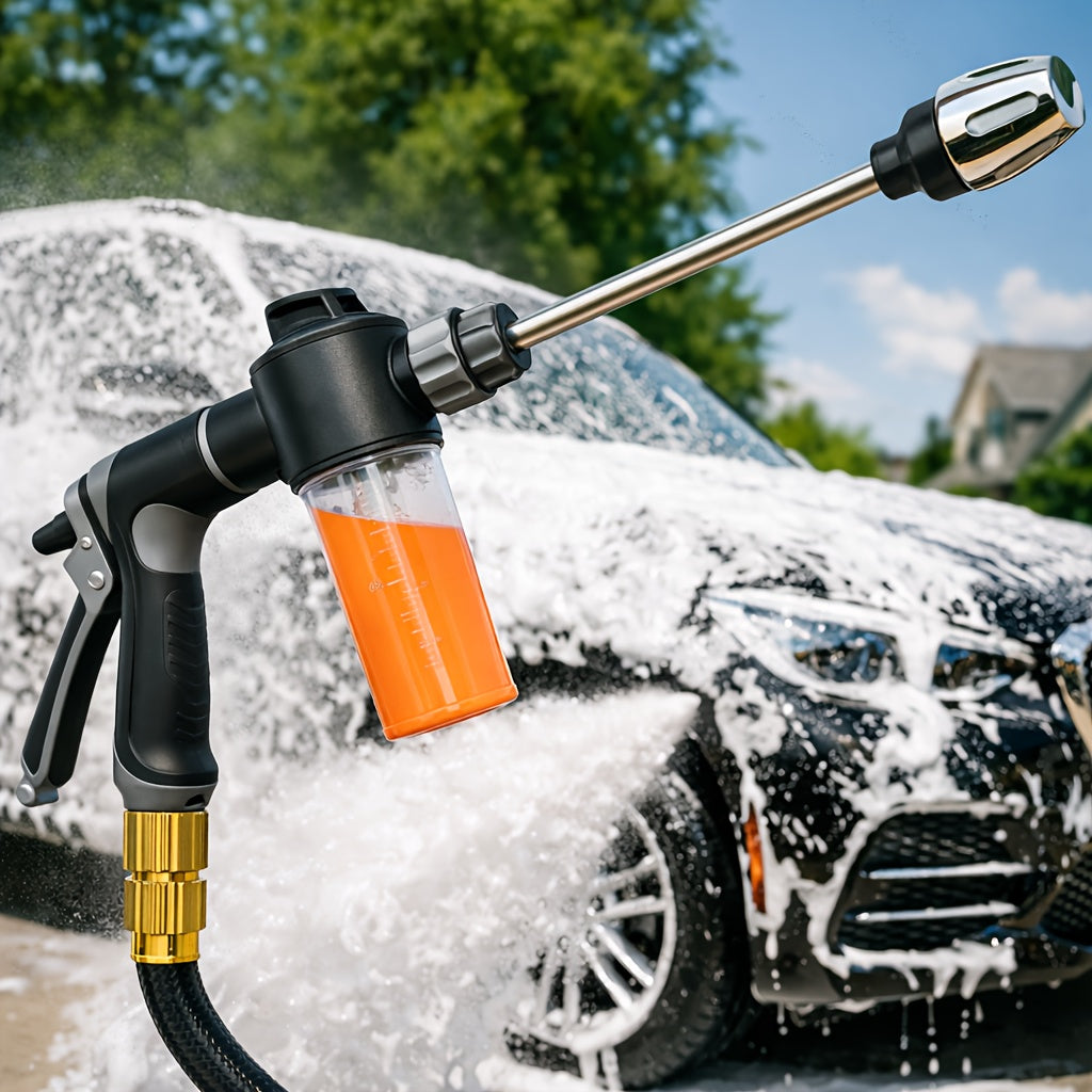 High-Pressure Car Wash Gun with Long Reach Lance Durable Water Hose Nozzle, Adjustable Spray Patterns, Leak-Proof Design for Trucks, SUVs, RVs, Driveways, Decks & Garden Cleaning