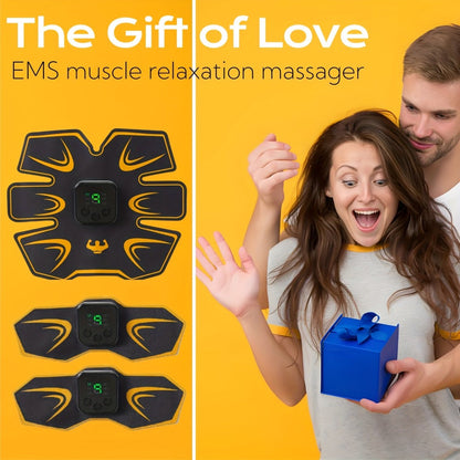 EMS Muscle Stimulator Trainer Patches – 8 Modes 19 Intensities Fitness Exerciser for Arms, Legs & Body Toning, Electric Muscle Training Pad for Home Gym Workout