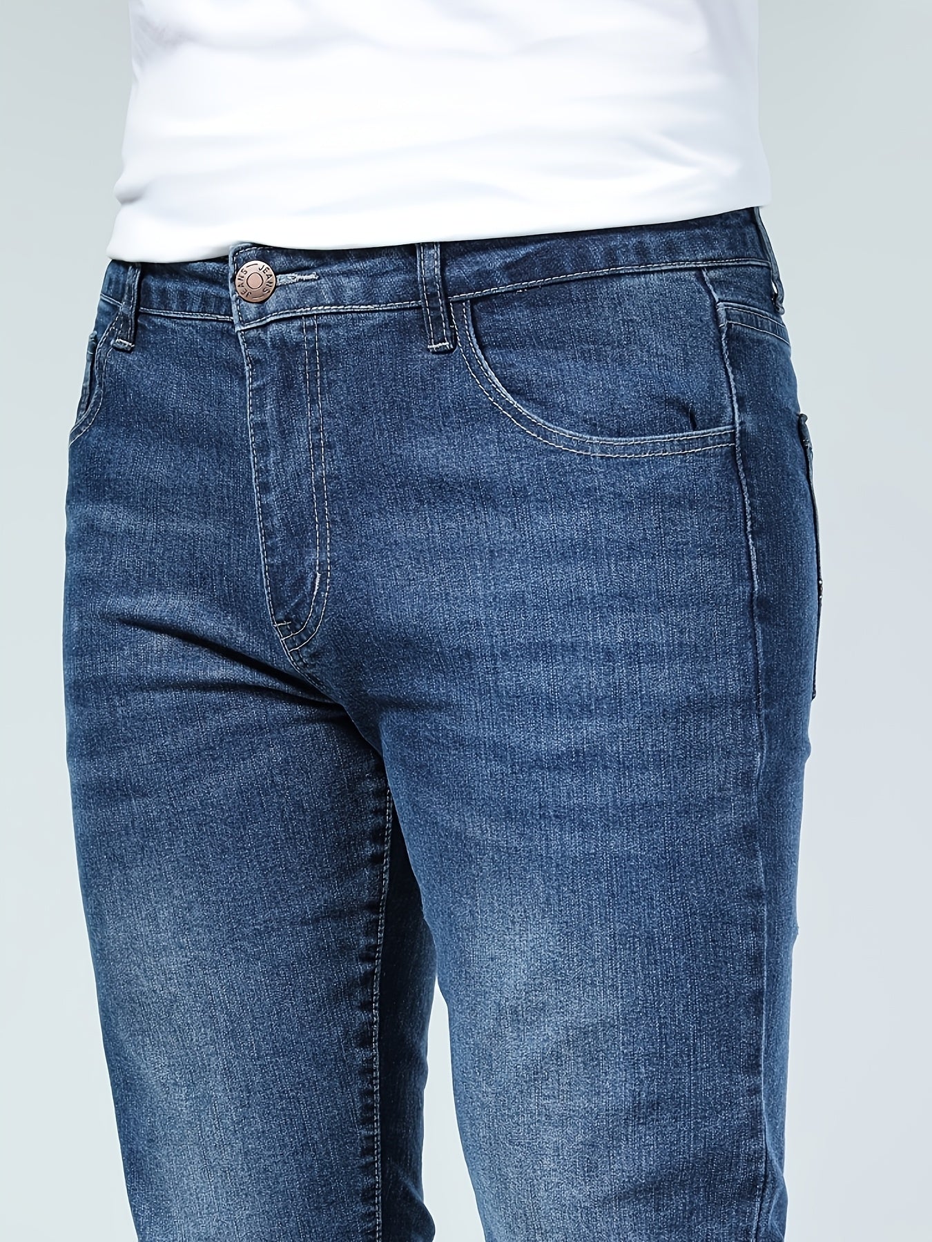 Men's Slim Fit Jeans - Classic Wash Clean Finish Streetwear 181029