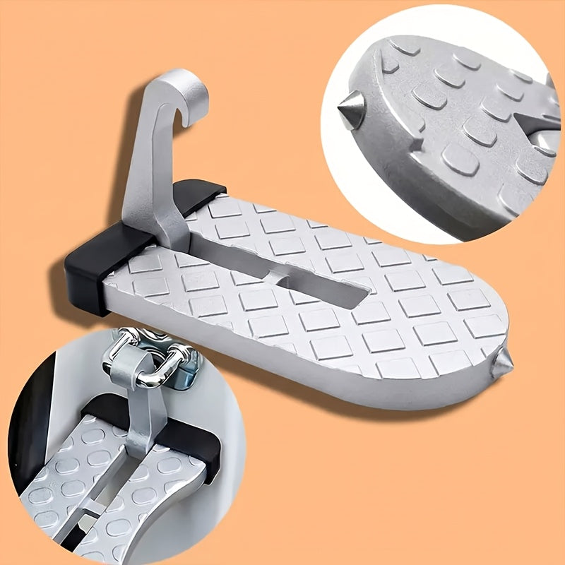 Car Door Step Hook, Heavy-Duty Roof Access Pedal for Suv/Truck/for Jeep, Anti-Slip Aluminum Step Ladder with Glass Breaker, Easy Rooftop Access for Camping, Cargo & Cleaning