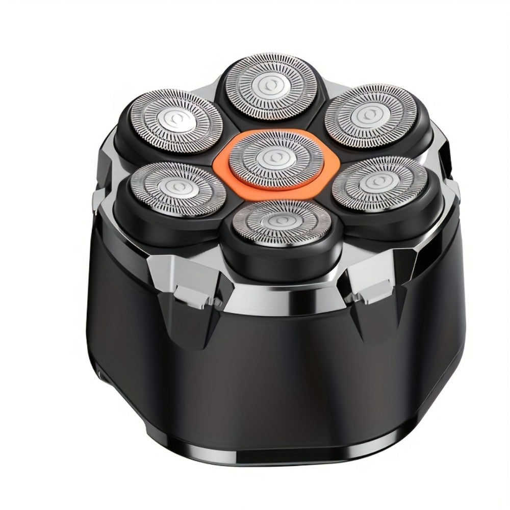 Rotary Electric Shaver for Men 5D 7D Detachable Multi-Head Floating Razor LED Display Type-C Fast Charging Cordless Grooming Kit for Home Travel Smooth Close Shave