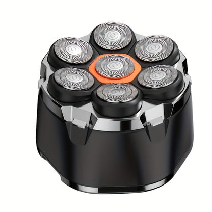 Rotary Electric Shaver for Men 5D 7D Detachable Multi-Head Floating Razor LED Display Type-C Fast Charging Cordless Grooming Kit for Home Travel Smooth Close Shave