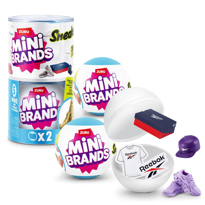 ZURU Mini Brands Sneakers Series 1 Mystery Capsule 2pcs – 5 Miniature Sneaker Collectibles with Cap, Shoebox & Stickers, Blind Box Toy for Teens, Adults & Collectors