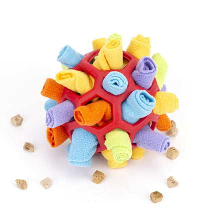 Snuffle Ball Dog Toy - Interactive Foraging Treat Dispenser & Slow Feeder Puzzle Toy for Small Medium Large Dogs, Snuffle Mat Ball for Mental Stimulation, Puppy Enrichment Toy, No Battery Required