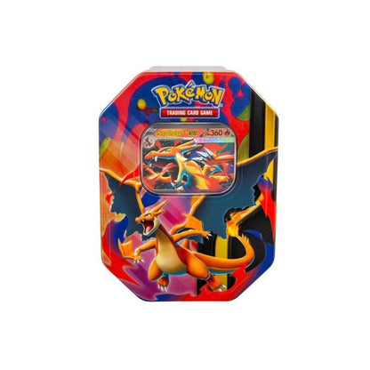 Mega Charizard Pokemon TCG Tin – 4 Booster Packs + 1 Foil Promo Card | Mega Charizard X ex or Y ex | Official Collector Gift for Kids, Teens & Pokemon Fans