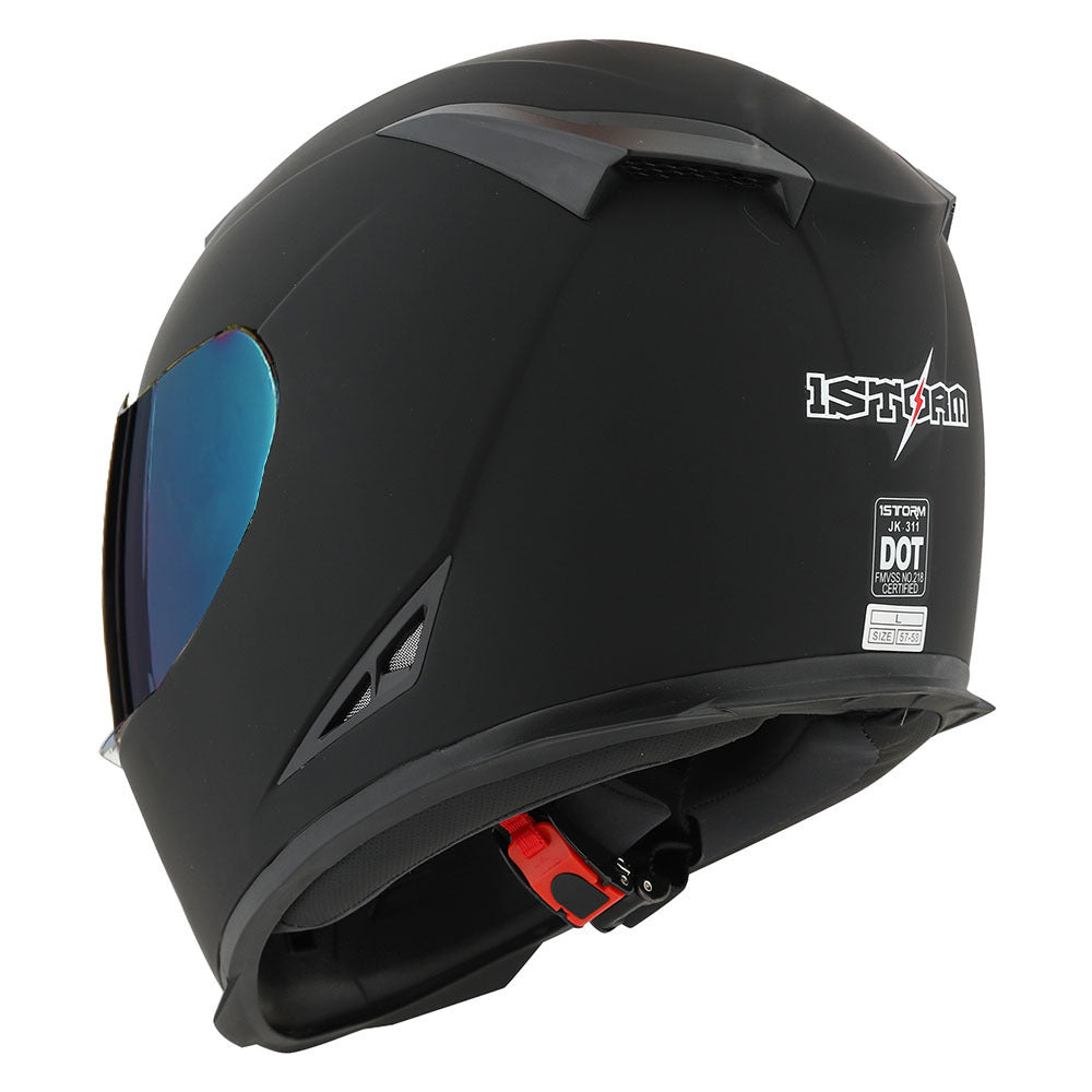 Motorcycle Full Face Helmet with Tinted Shield & Spare Clear Shield Quick Release Buckle Lightweight Aerodynamic Removable Washable Interior, Multiple Colors S M L XL