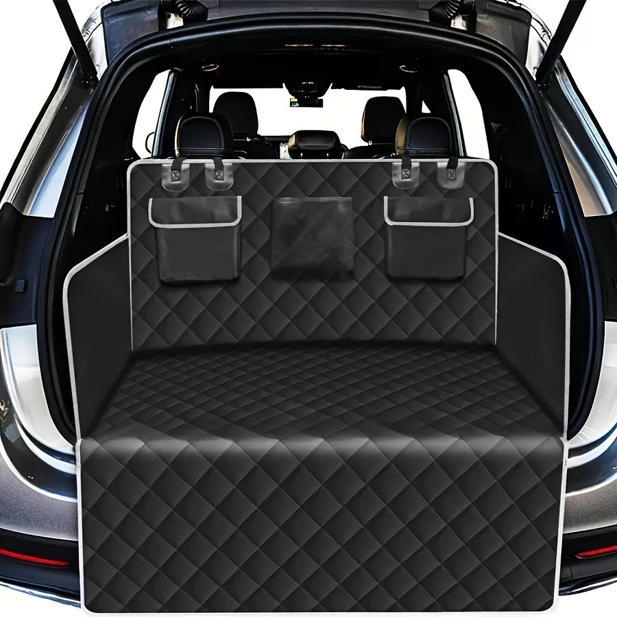 SUV Cargo Liner for Dogs, Pet Cargo Cover Dog Seat Mat for SUVs Sedans Vans with Bumper Flap Protector, Non-Slip, Large Size  Fit, Black