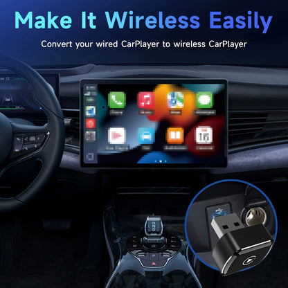 Adapter for Wireless Carplay And Android Auto, Transforms Wired Connections to Wireless, Easy to Use USB Dongle, Enables Voice Control, Enhances Vehicle Entertainment, Portable And Compact Design, Dependable Performance, Smooth Integration